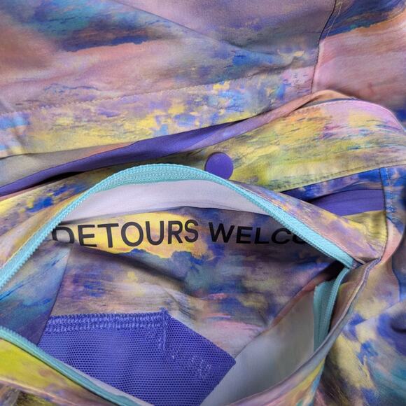 Lululemon Water Repellent Hiking Short Sleeve Mens Shirt Purple Yellow - Picture 4 of 11